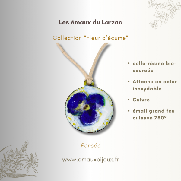 Pendentif Pensée, Collection Fleur d'écume Pendentif Pensée, Collection Fleur d'écume
