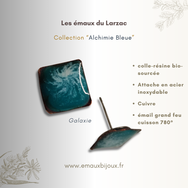 Boucles d'oreilles en cuivre émaillé - Galaxie