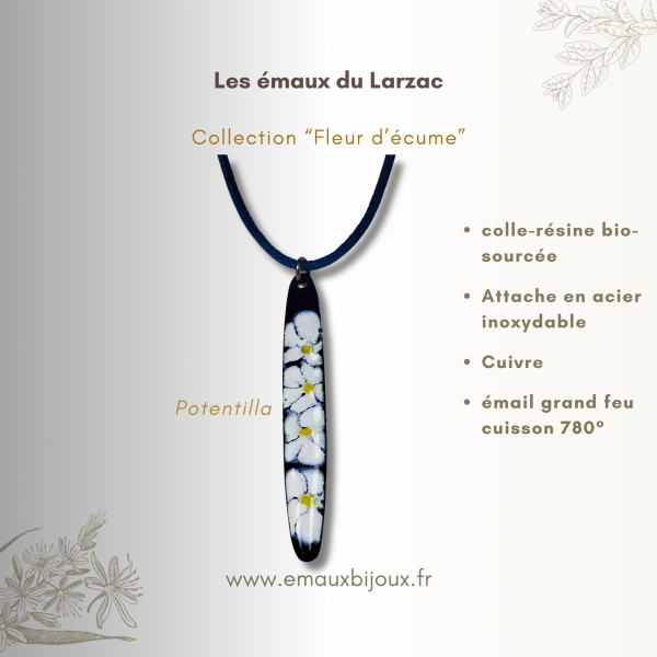 Pendentif Potentilla, Collection Fleur d'écume Pendentif Potentilla, Collection Fleur d'écume