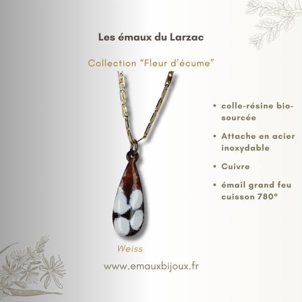 Pendentif Weiss, Collection Fleur d'écume Pendentif Weiss, Collection Fleur d'écume
