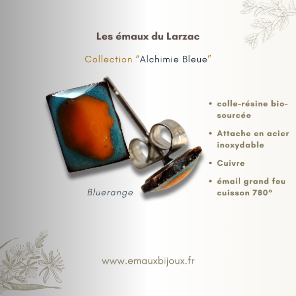 Boucles d'oreilles en cuivre émaillé - Bluerange