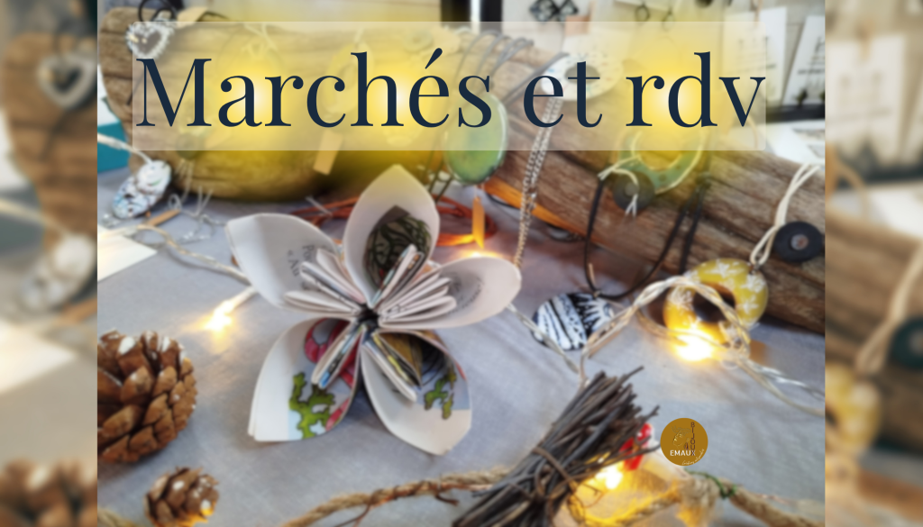 Ci-dessous seront indiquées les dates des marchés et rendez-vous où j'aurai le plaisir de vous retrouver avec les Émaux du Larzac !